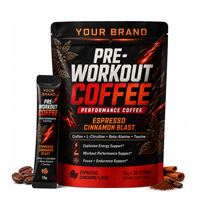 <strong>Pre</strong> <strong>Workout</strong> Coffee Sticks <strong>Powder</strong> with L-Citrulline Dietary Supplement for <strong>Workout</strong> Performance Focus & Endurance Support