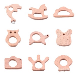 Juguete de Dentición de Madera de Haya con Forma de Animal de Dibujos Animados, Mordedor para Bebés de 0 a 24 Meses, el Más Vendido de RTS Babies CPC - Product Image 1