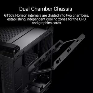 Boîtier PC TUF Gaming GT502 Horizon ATX Mid Tower Noir avec double chambre pour refroidissement air/eau et panneau en verre trempé - Product Image 6