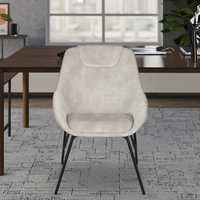 Fauteuil d'appoint moderne rembourré en tissu, chaise longue de détente, pieds en métal noir, fauteuil simple pour salon, chambre, hôtel