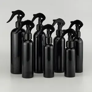 200 ml काले प्लास्टिक की बोतलों 200 ml खाली काले प्लास्टिक ट्रिगर स्प्रे बोतल के लिए खाली काला बोतल पानी स्प्रे