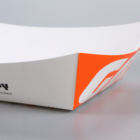 Individuell Bedruckte Einweg-Ölbeständige Lebensmittelgeeignete Papierbox Essenstablett Takeaway Kraftpapier Bootförmiges Tablett