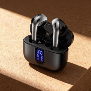 หูฟังไร้สาย <span class=keywords><strong>DNS</strong></span> Noise Cancelling JL TWS BT 5.4 ความหน่วงต่ำ 30ms สำหรับเล่นเกมส์ เสียงเบส 13 มม. คุณภาพเสียง HiFi กันน้ำ IPX5 พร้อมหน้าจอดิจิตอล เหมาะสำหรับเป็นของขวัญ - Product Image 1