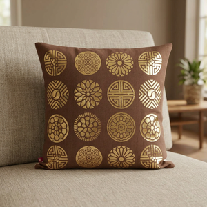 Real Hand Woven Floral Luxury Eco-friendly Cotton Cushion Cover Front Printed Back Solid Zipper Closer Removable Pillowcase - Product Image 3