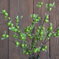 Baies artificielles en gros, baies de Pyracantha à 22 têtes, mini-pommes, arrangements floraux du réveillon du Nouvel An, fleurs en plastique à teindre