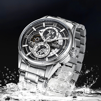 Mark Fairwhale Vast Sky Herren Chronograph Automatische Mechanische Uhr Planetenbahn-Zifferblatt Saphirglas Stahl Wasserdicht Leuchtend FW-6065