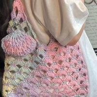 Kit de sac bandoulière DIY au crochet motif coquillage, fait main, écologique, avec tutoriels vidéo étape par étape pour les passionnés de bricolage