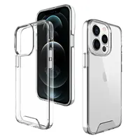 Paraurti rigido in acrilico con pulsante Volume in metallo Cover trasparente per iPhone 7 8 Plus X 11 12 13 14 Pro Max Clear Space Case