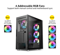SAMA verre trempé porte ouverte jeu ATX ordinateur boîtier PC boîtier d'ordinateur tour moyenne noir atx boîtier pc jeu