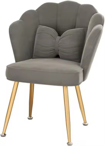 Modern Velvet Makeup Vanity <strong>Chair</strong> with Metal Legs Height Adjustable <strong>Accent</strong> <strong>Chair</strong> Shell Shape <strong>for</strong> <strong>Living</strong> <strong>Room</strong> and Cafe Dining - Product Image 4