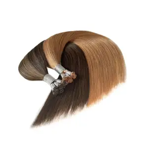 Aangepaste Kleuren En Lengtes Groothandelsprijzen Hoogwaardige Geniale Wefts Hair Extensions Dubbel Getrokken Dikke Uiteinden