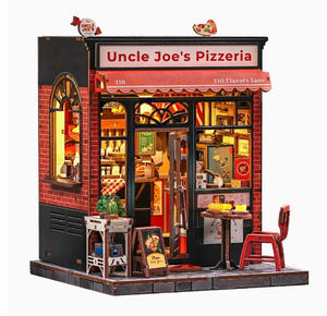 <span class=keywords><strong>CuteBee</strong></span> John's Hair Salon, puzzle 3D fait main, création DIY, scène miniature en bois - Product Image 3
