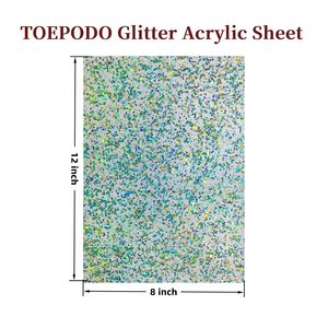 Confetti Dot <b>Green</b> <b>Glitter</b> Acrylic Sheet 8x12 Inch 1/8" Thick 3 Pcs Multi-Speckled for Craft Cutting & Engraving - Product Image 2