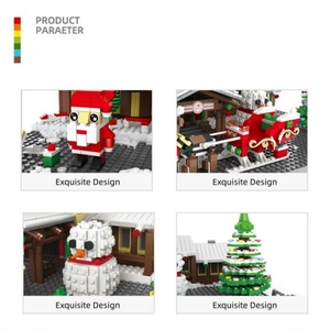 Ensemble de jouets de construction populaire Père Noël au bureau en Finlande, pour enfants et collectionneurs, plaisir créatif, vente en gros OEM - Product Image 4
