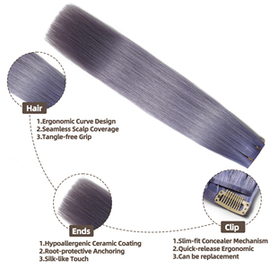 Extensiones de Cabello Humano con Clip, Cabello Virgen Brasileño Crudo de Alta Calidad para el Mercado Americano y Europeo, Entrega Rápida, Puntas Gruesas - Product Image 3