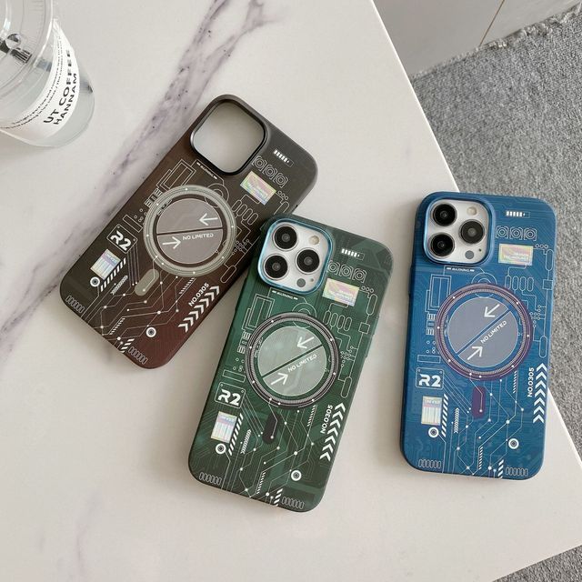Luminous Magnetic Circuit Board Phone case for iPhone 14 13 Pro Max Anti-fall Phone case for iPhone 12 Pro Max