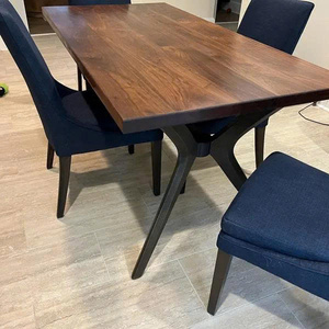 Pieds de table en bois de hêtre massif, base rectangulaire pour grandes tables à manger, en bois, faits à la main, en forme de X - Product Image 6