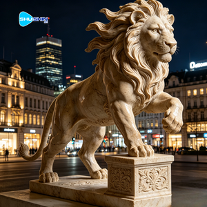 Estatua de León de Mármol Personalizada y <span class=keywords><strong>Escultura</strong></span> Decorativa Majestuosa para Jardín - Product Image 5