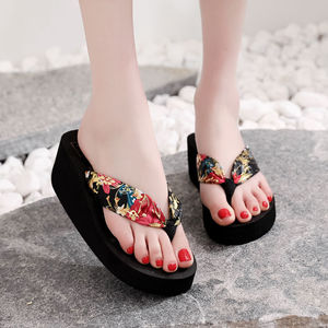 Summer Flip-flops Women's Bohemian Satin Ribbon Casual Limping With Beach Women's Slippers Ethnic Style - Product Image 3