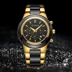 Montres-bracelets pour hommes Besseron, nouveau style, céramique et acier inoxydable, mouvement à quartz japonais Os20 - Product Image 4