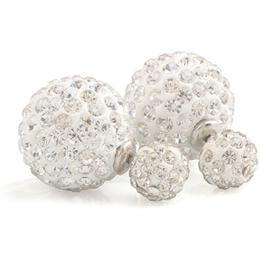 Pendientes Redondos de Circonia Cúbica, Diamante Blanco, Poste de Cobre, Estilo Geométrico, Accesorios de Joyería - Product Image 1