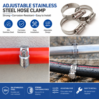 Collier de serrage robuste de type américain en acier inoxydable à couple élevé, réglable, pour fixation de tuyaux
