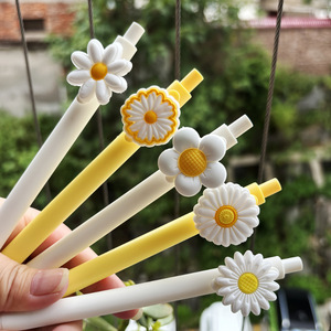 Bolígrafo de Gel Blanco Daisy de 0.5 mm, Herramienta de Escritura de Plástico para Oficina y Escuela, Cierre de Presión - Product Image 3