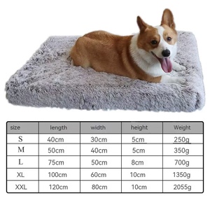 Tempat Tidur Anjing & Alas Kucing Spons Bulu Persegi Ramah Lingkungan Motif Polos Sofa Tidur Hewan Peliharaan dengan Penutup yang Dapat Dilepas & Dicuci Dikemas dalam Karton - Product Image 4