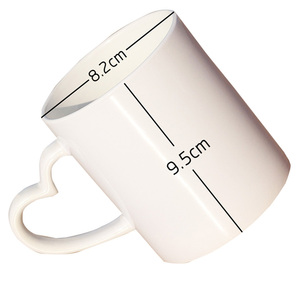 Tasses à sublimation magiques en céramique blanche avec poignée en forme de cœur pour café, thé, eau, latte – Tasses chauffantes de 11 oz pour sublimation - Product Image 1