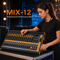 AOFO MIX-12 Console de mixage audio professionnelle 12 canaux avec 99 DSP Bluetooth USB Alimentation fantôme 48V Construction métallique Enregistreur intégré
