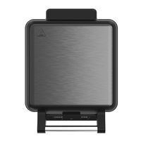 Gaufrier électrique 4 tranches avec surface antiadhésive, 1200W, contrôle du temps et de la température, écran LCD, acier inoxydable