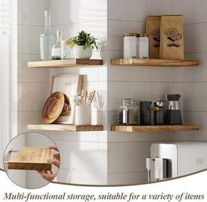 3 étagères murales en bois, étagères flottantes, étagère murale bibliothèque, panneau de rangement, pour chambre, cuisine, salon, bureau - Product Image 5