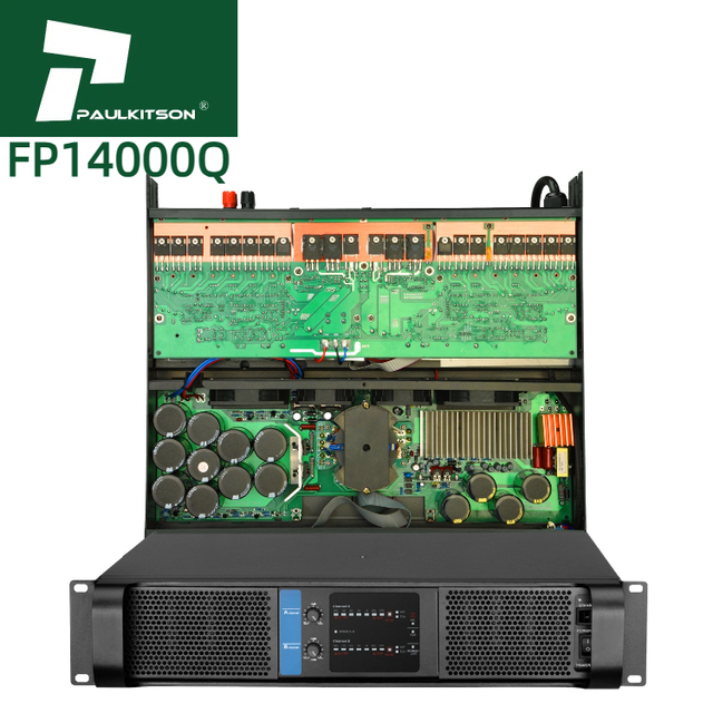 Paulkitson Professional FP14000 Power Amplifier 2-Channel 2X2350W Subwoofer Speakers Sound Equipment 4ohm 8ohm for Stage