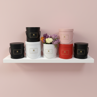 Boîtes cadeaux en carton rond gaufré haut de gamme avec couvercle, corde, recyclables, logo personnalisé, boîte à fleurs, emballages cadeaux