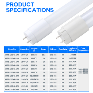 Illuminazione per Interni OEM ODM di Alta Qualità, <span class=keywords><strong>Tubo</strong></span> LED in Vetro T8 4FT 3000K/4000K/6000K - Product Image 5