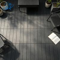 Planche de terrasse en WPC solide 140x25mm, composite bois-plastique, revêtement de sol extérieur, surface rainurée pour jardin, patio, terrasse