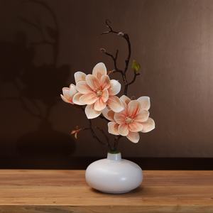 Juego de jarrones de flores artificiales <span class=keywords><strong>Magnolia</strong></span> de primera calidad, nueva Decoración de mesa de salón de estilo chino, decoración del hogar de flores de seda de gama alta. - Product Image 3