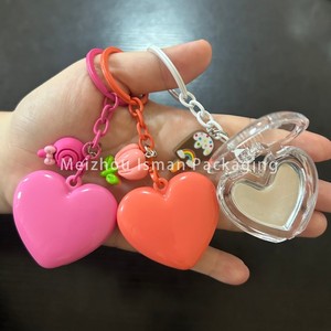 กล่องใส่บลัชออนเปล่ารูปหัวใจสีชมพู ISMAN ขนาดเล็ก 2 กรัม พร้อมกระจกและพวง<span class=keywords><strong>กุญแจ</strong></span>มุก กล่องใส่ลิปสติก - Product Image 3