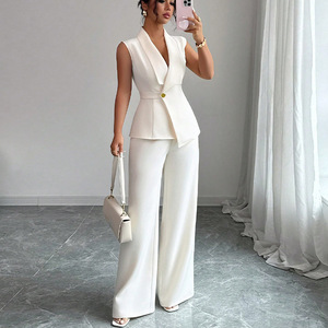 knee length dresses for ladies Tall High Waist Flare Dress Pants White / L / 37