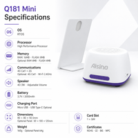 Terminal Pembayaran Kode QR Mini Aisino Q181 dengan Layar Notifikasi, Speaker Cloud, dan Tanda Pembayaran