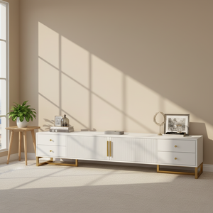 Modern Wooden <strong>TV</strong> Cabinet Metal <strong>Shelves</strong> <strong>for</strong> Living Room Home Furniture Durable Storage Solution <strong>for</strong> Small Apartments Floor Mount - Product Image 6
