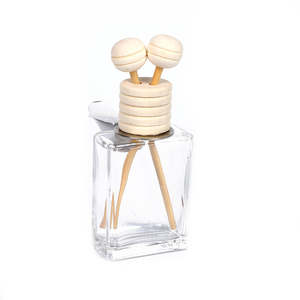 Customized 12ML Brown Color Car Perfume Diffuser <b>Bottle</b> <b>With</b> Cotton Rope Decorative Wood Cover - Product Image 6