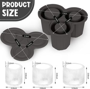 Hot Large Capacity Ice Tray Freezer Silicone Ice Cube Tray 3 Hollow Cylinders Ice Cube Mold - Product Image 3