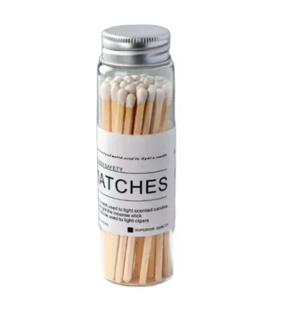 Hot Selling Bulk Streich hölzer in Flasche bunte Tipps in Jar Candle Matches Sticks Glass Jar