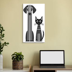 Vente en gros, toile noire d'art mural pour chien et <span class=keywords><strong>chat</strong></span>, peinture imprimée d'animaux pour décoration murale - Product Image 4