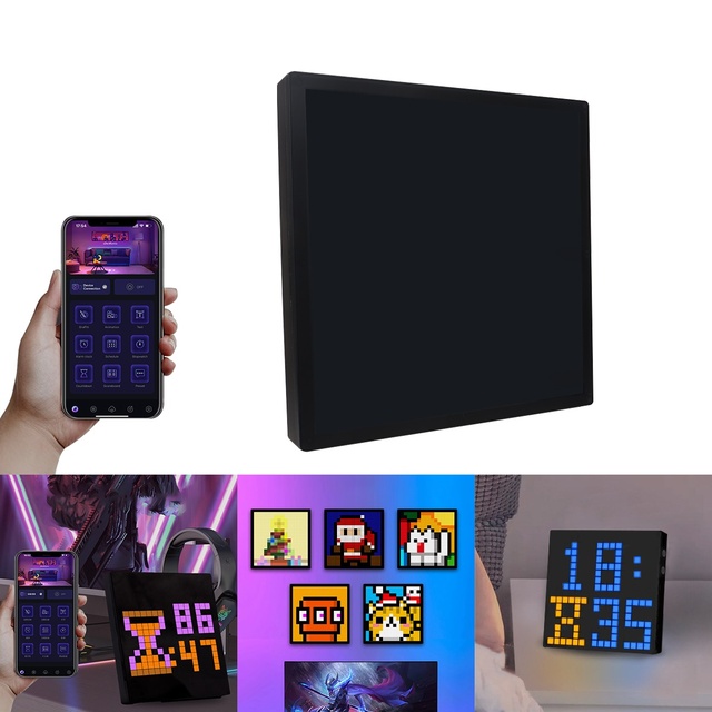 APP Control Art Programmable Digital Photo Frame LED Matrix Pixel Display Desktop Screen Home Night Light Decor