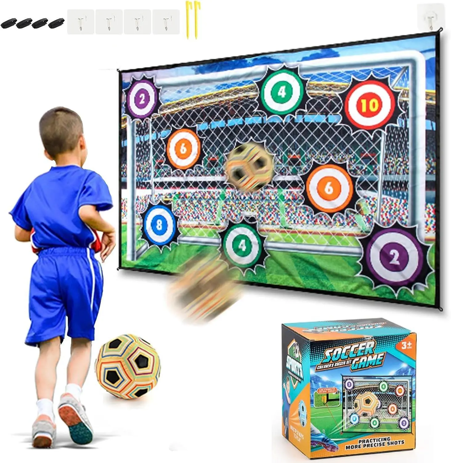 Samtoy 100cm futbol bez hedefleri yapışkan topu katlanabilir interaktif açık oyun spor oyuncak futbol topları Set oyuncak köy için
