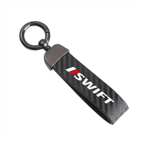 1 porte-clés pour voiture SUZUKI Swift, design en fibre de carbone noir et rouge, anneau en alliage de zinc durable, cordon en cuir PU avec tournevis