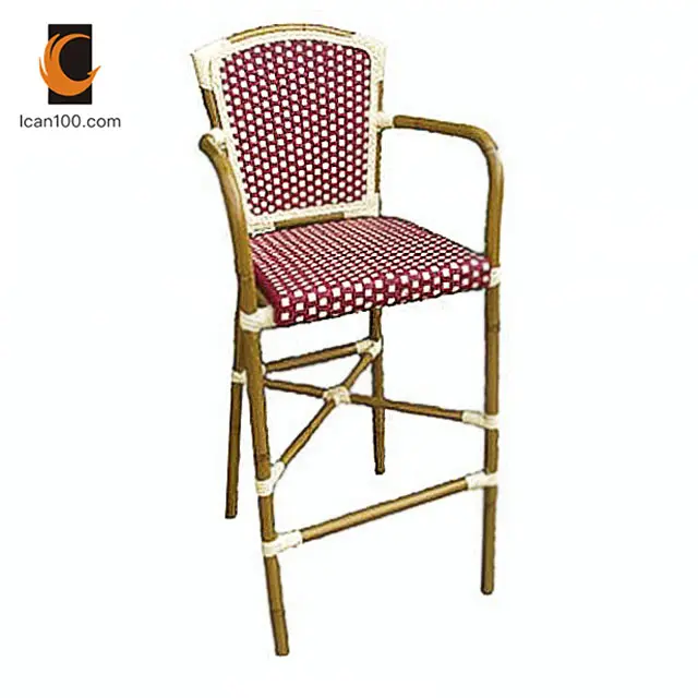 Tabouret de Bar en osier et rotin tissé, de cuisine française, de haute qualité, rouge, offre spéciale