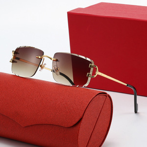 Nuovi Occhiali da Sole Senza Montatura con Taglio a Diamante per <span class=keywords><strong>Uomo</strong></span> e Donna, Occhiali Ottici Decorativi a Forma di C, Alla Moda e Lussuosi - Product Image 2